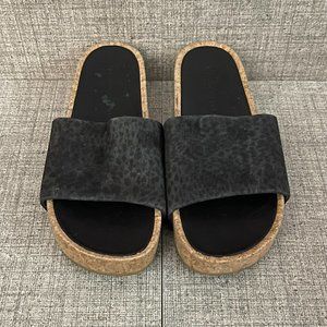 Cork platform sandal